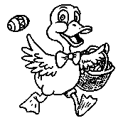 coloriage canard de paques et ses oeufs